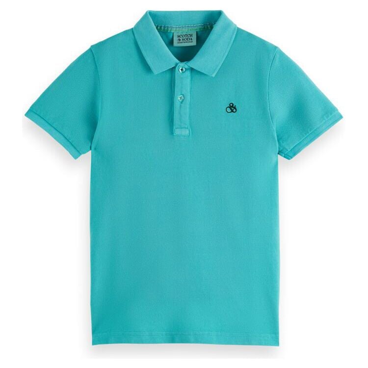 Garment-Dyed Short-Sleeved Polo - Aqua