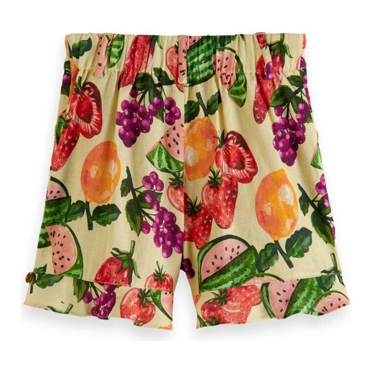All-Over Printed Ruffle Shorts