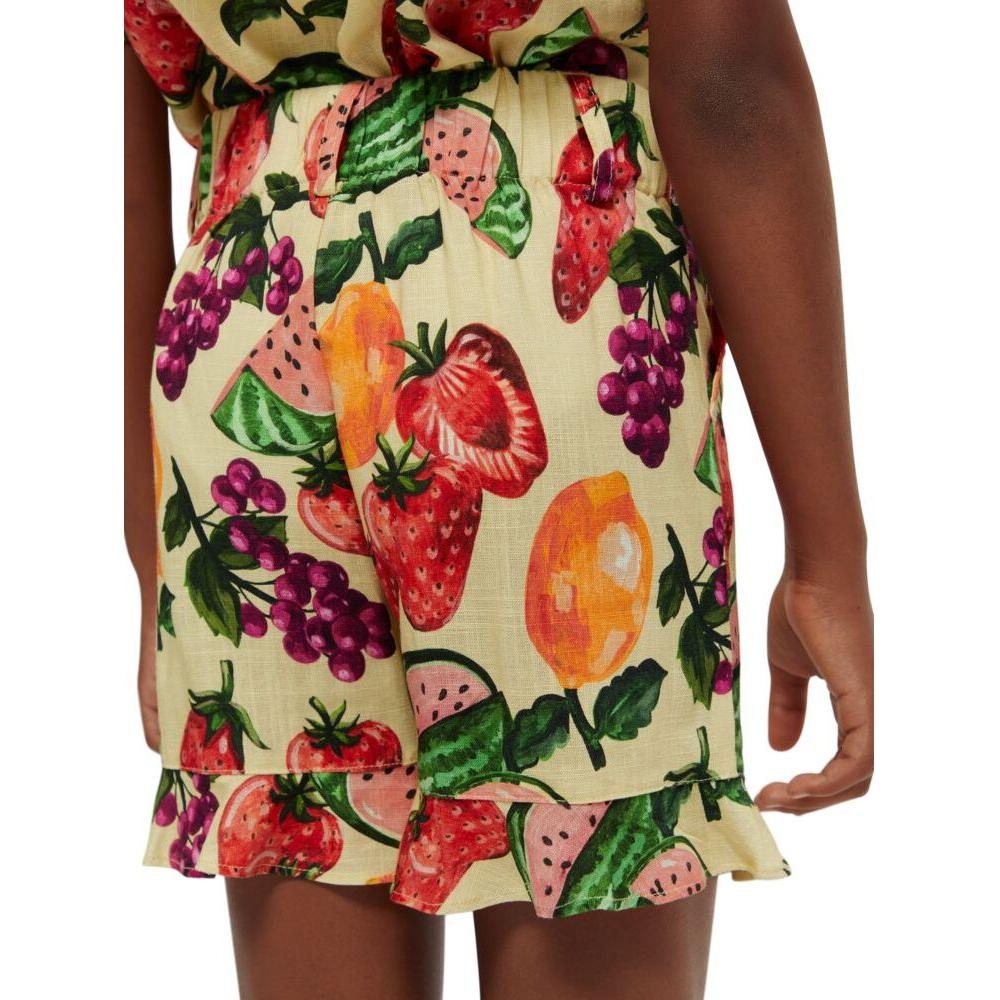 All-Over Printed Ruffle Shorts