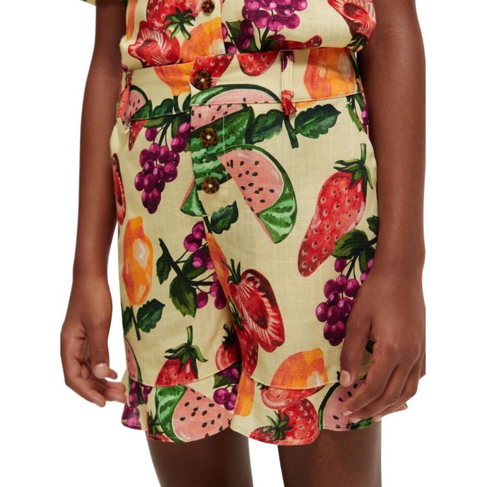 All-Over Printed Ruffle Shorts