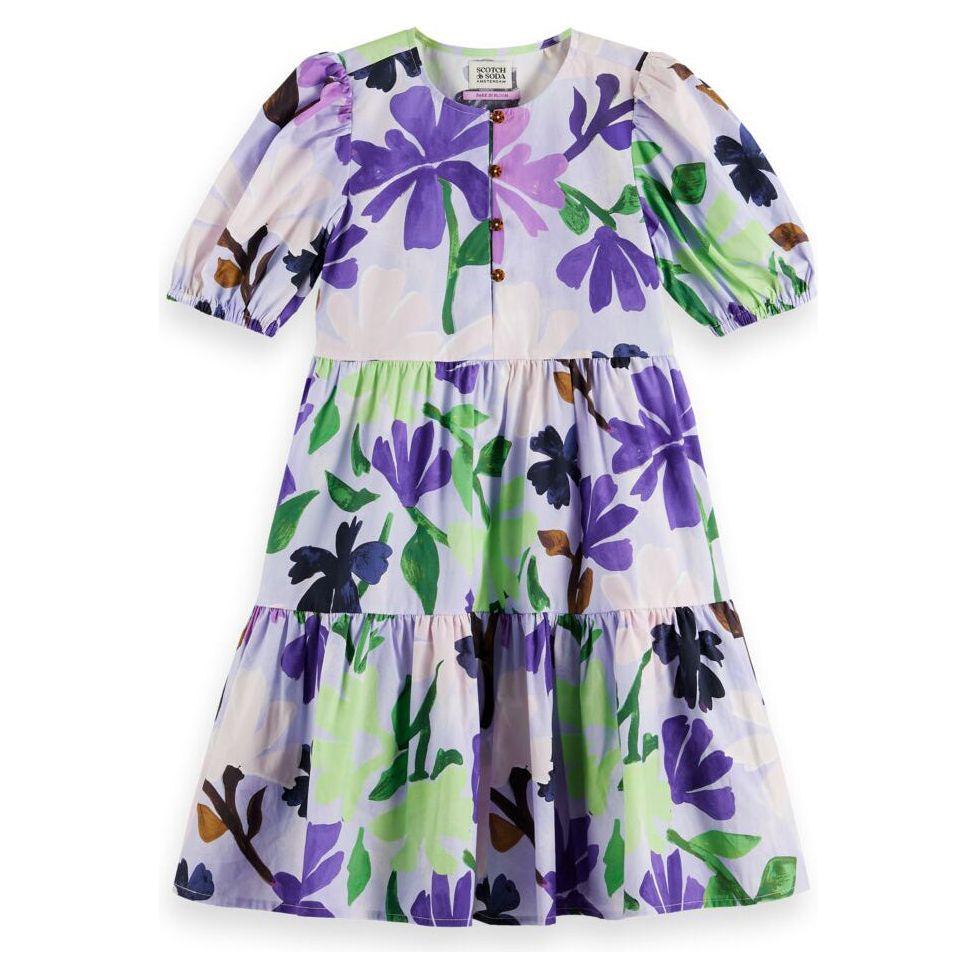 All-Over Printed Short-Sleeved Dress - Buckets and Spades