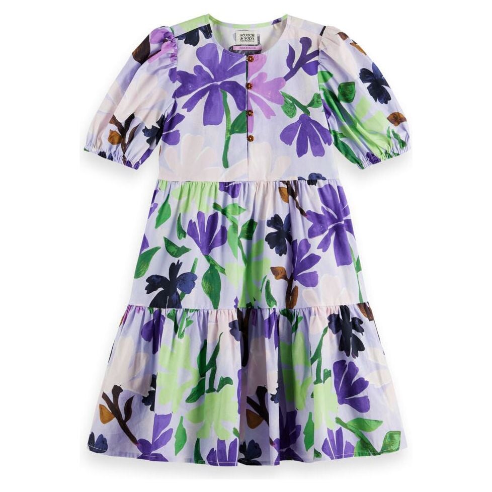 All-Over Printed Short-Sleeved Dress