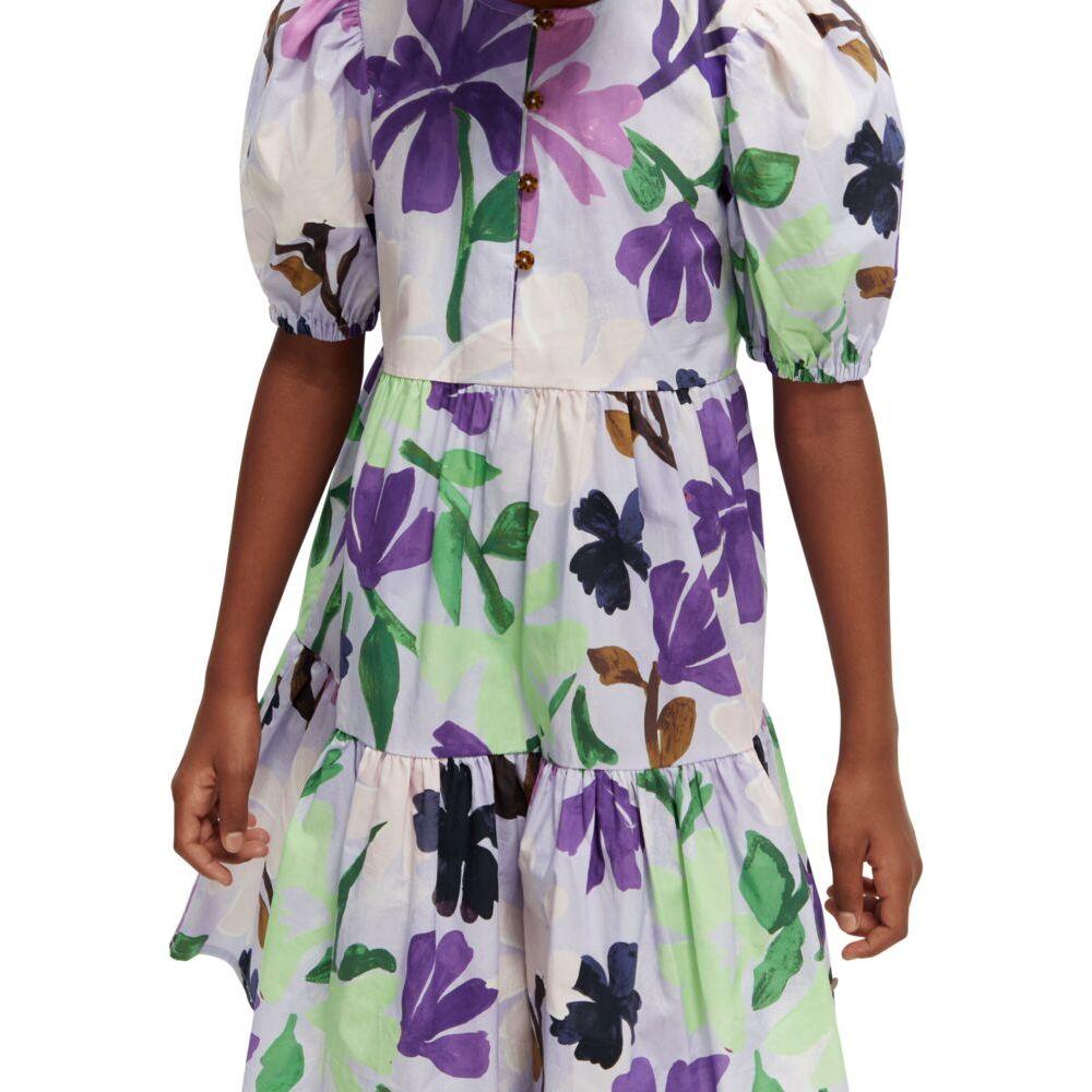 All-Over Printed Short-Sleeved Dress - Buckets and Spades