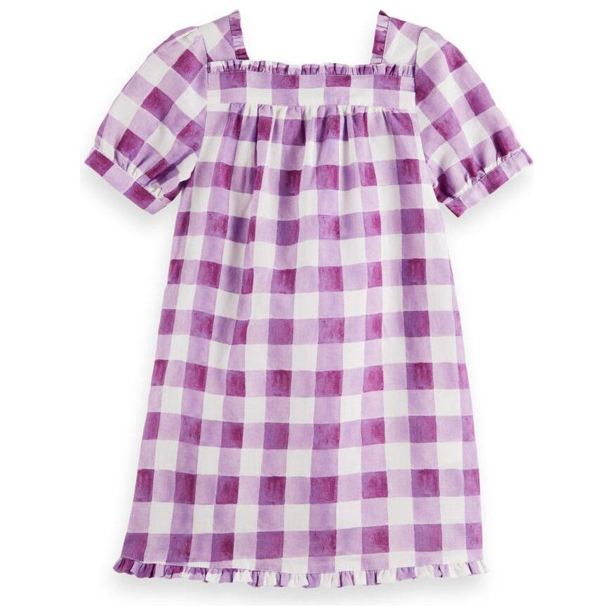 Printed Check Linen Blend Dresss