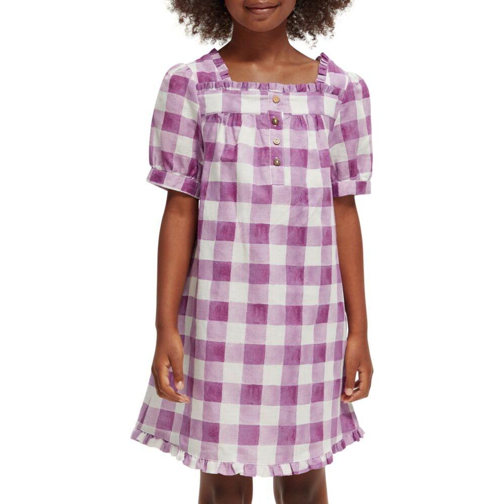 Printed Check Linen Blend Dresss