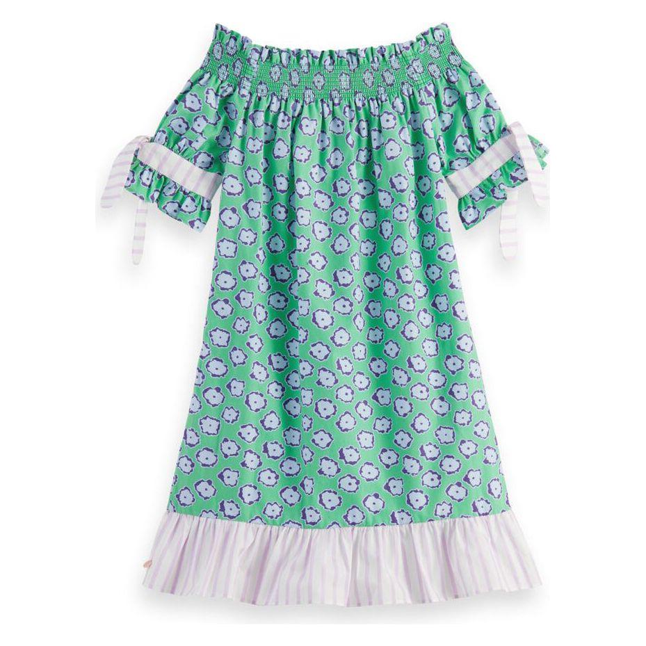 All-Over Printed Off-Shoulder Dress