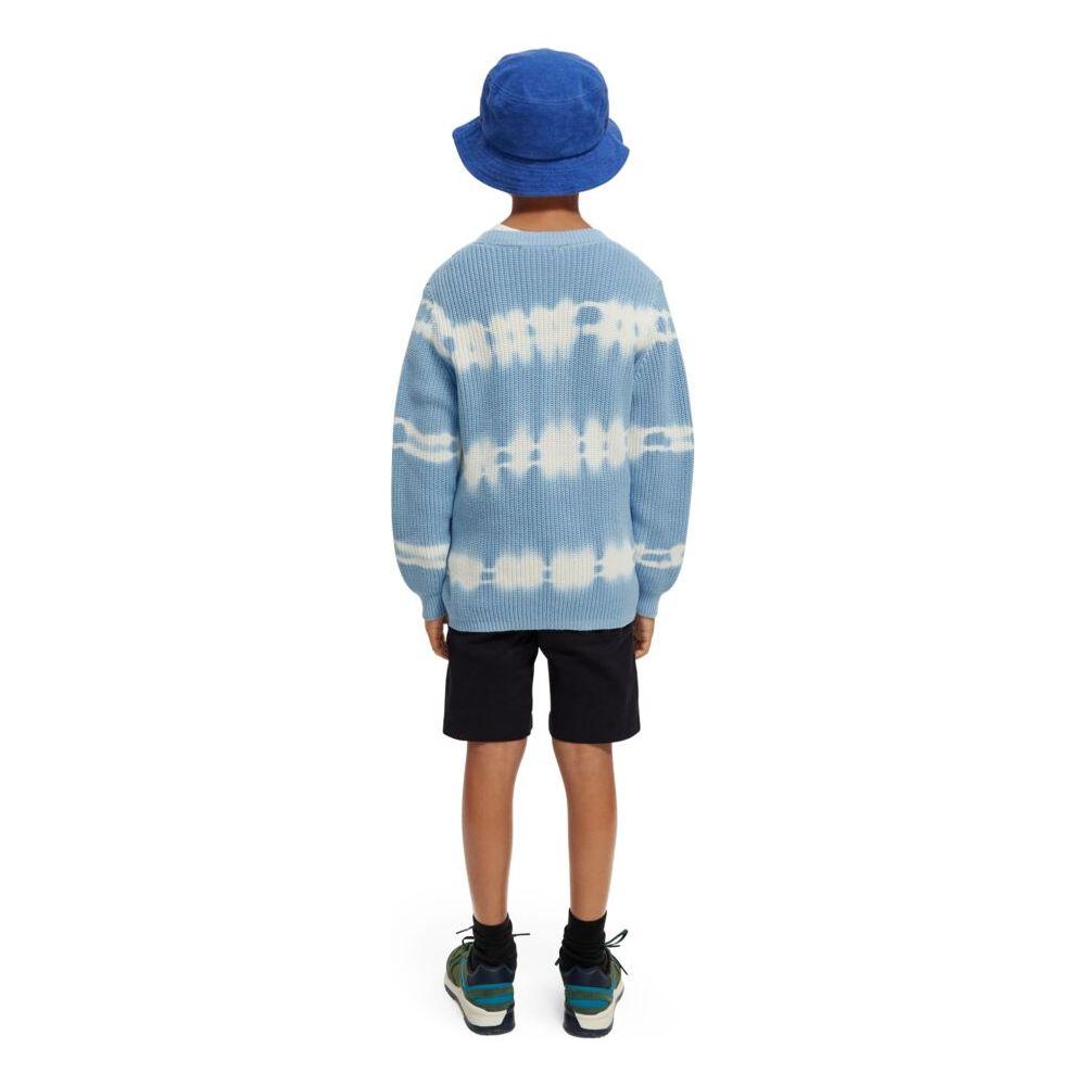Tie-Dye Rib Knit Organic Cotton Sweater - Cornflower