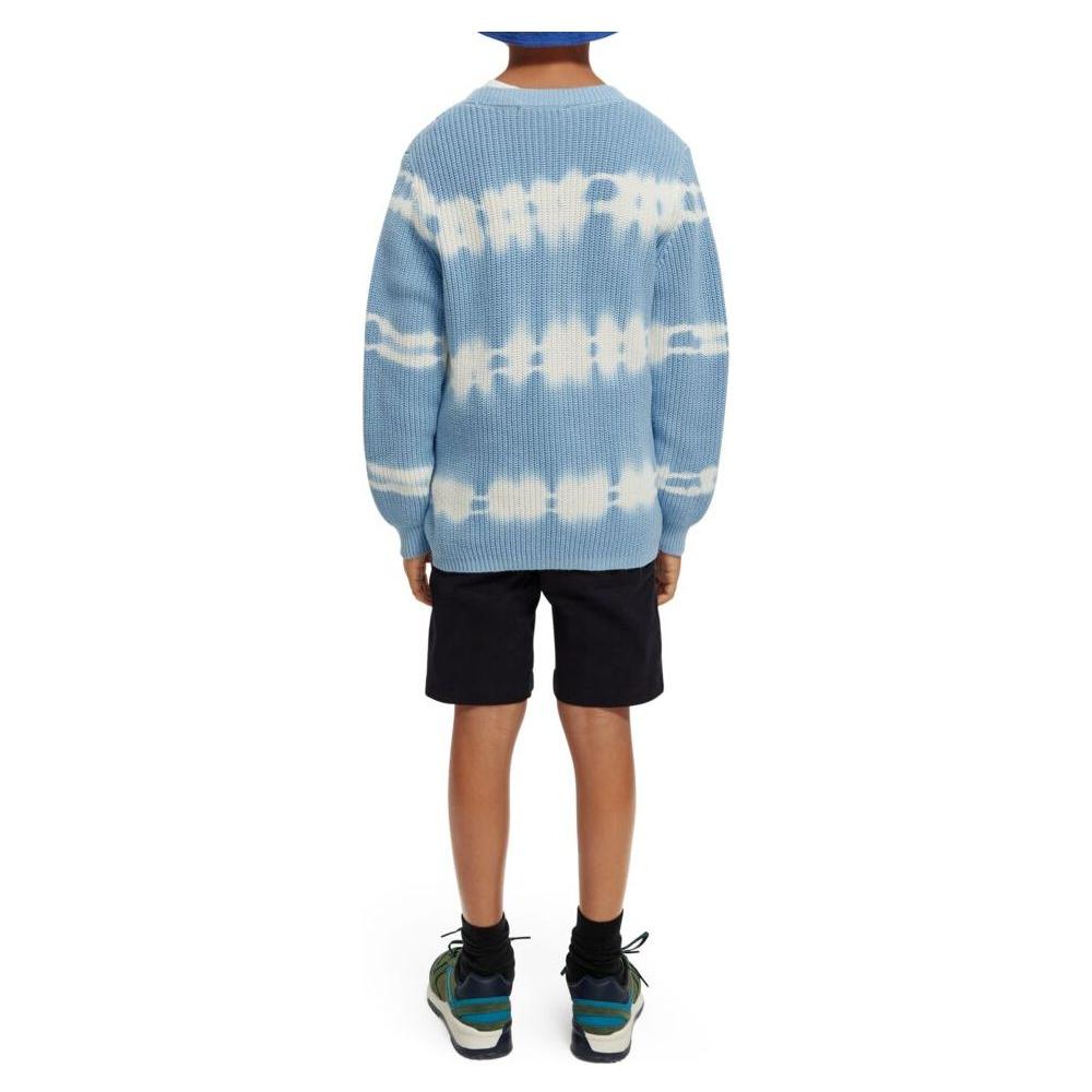 Tie-Dye Rib Knit Organic Cotton Sweater - Cornflower