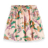 All-Over Printed Smock Detail Skirt