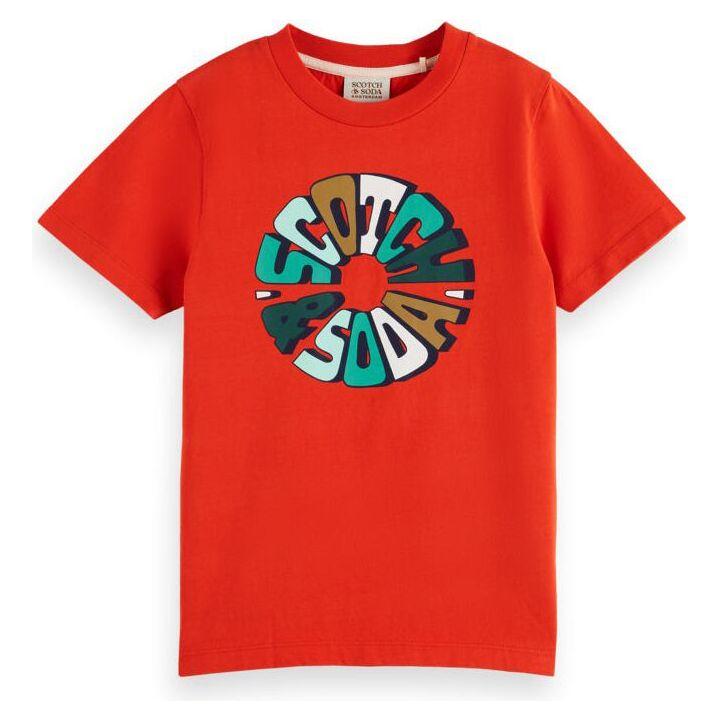 Regular Fit Artwork Logo Organic T-Shirt - Tomato