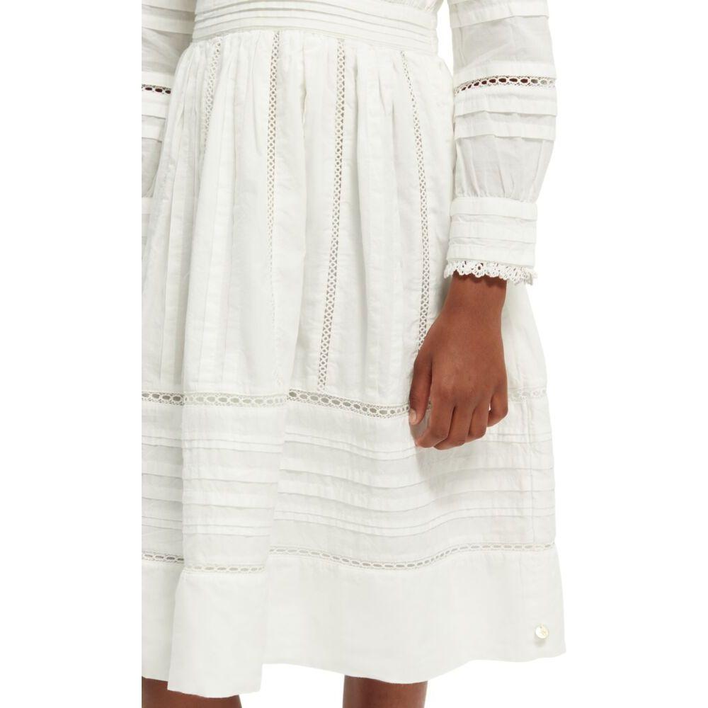 Long-Sleeved Organic Cotton Midi Dress - Off White