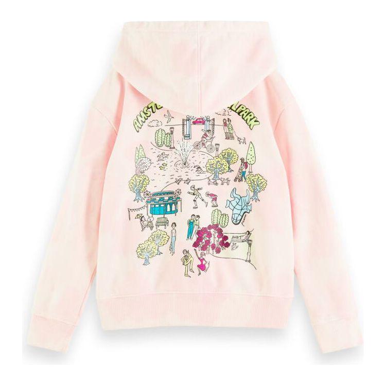 Loose Fit Tie-Dye Artwork Hoodie - Apple Blossom