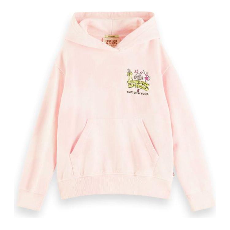 Loose Fit Tie-Dye Artwork Hoodie - Apple Blossom