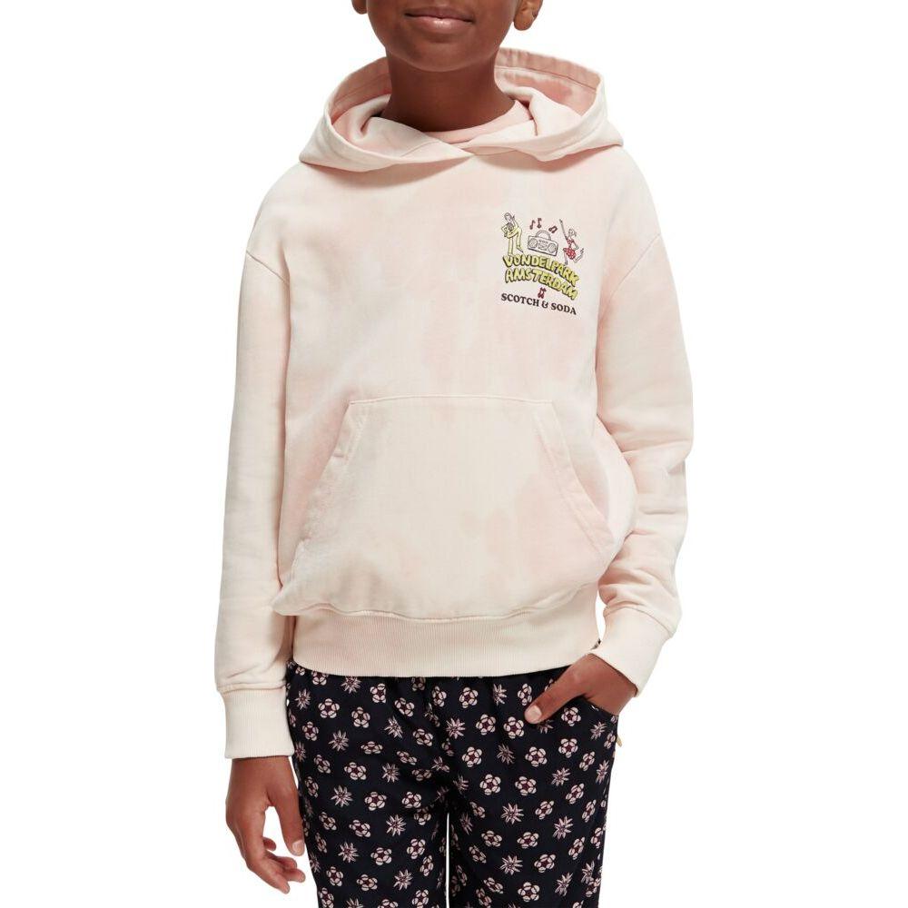 Loose Fit Tie-Dye Artwork Hoodie - Apple Blossom