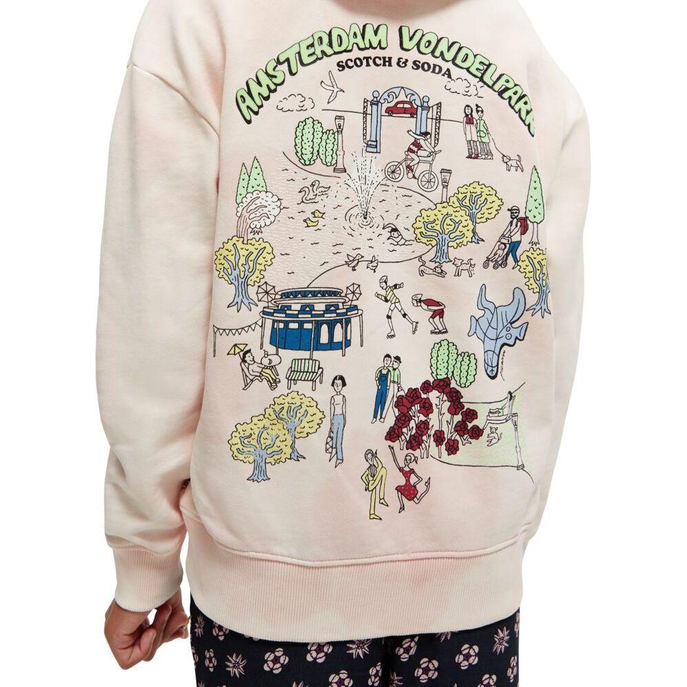 Loose Fit Tie-Dye Artwork Hoodie - Apple Blossom