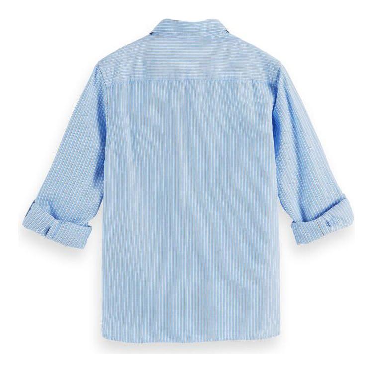 Organic Cotton Button-Down Shirt - Blue Stripe