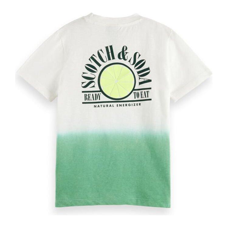 Relaxed-Fit Short-Sleeved Tee - Green Dip Dye