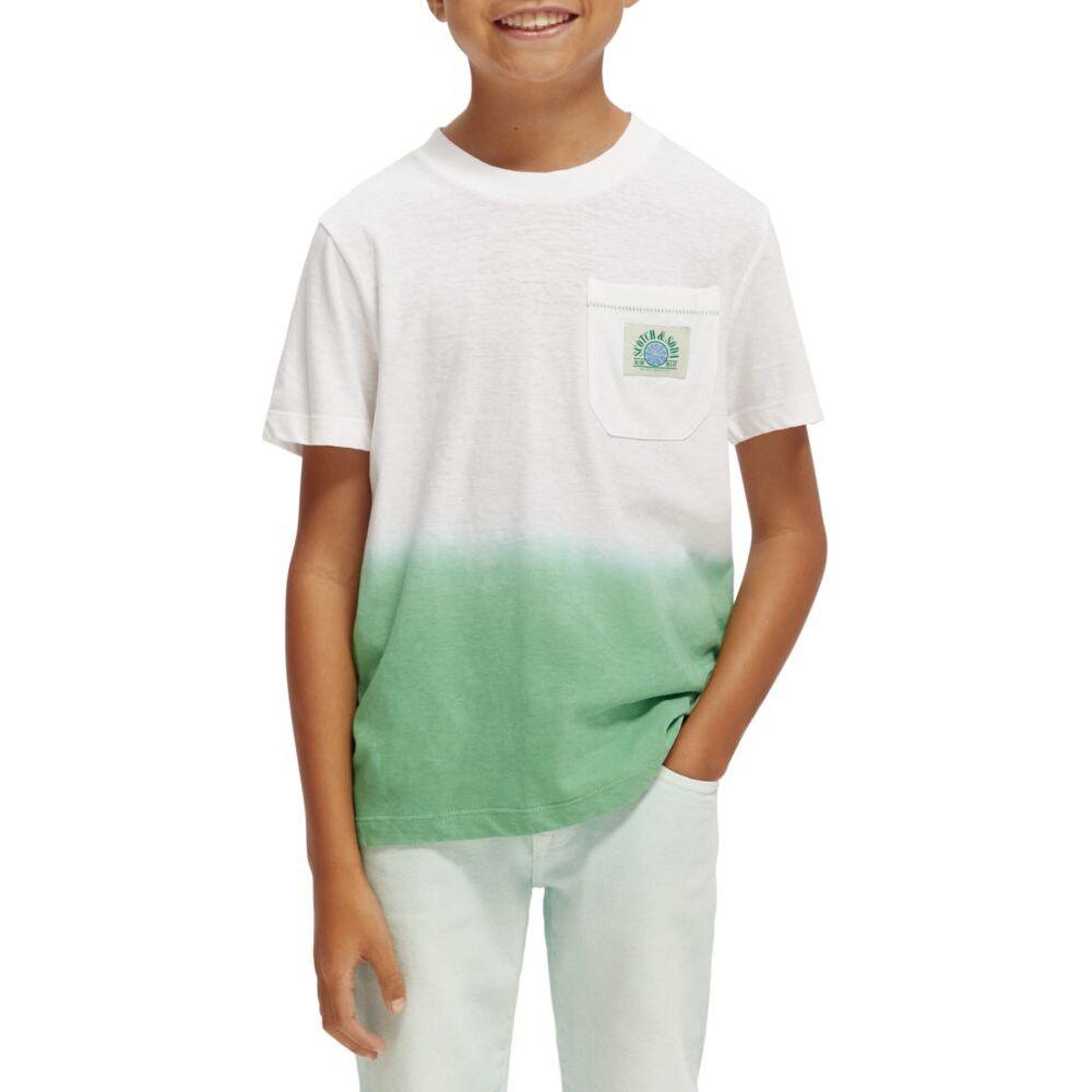 Relaxed-Fit Short-Sleeved Tee - Green Dip Dye