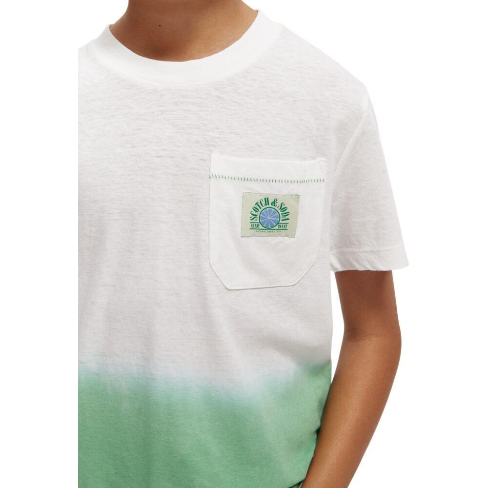 Relaxed-Fit Short-Sleeved Tee - Green Dip Dye