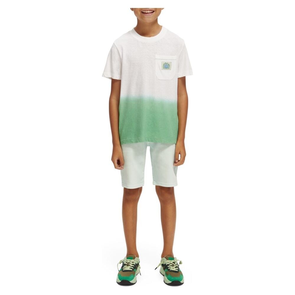 Relaxed-Fit Short-Sleeved Tee - Green Dip Dye