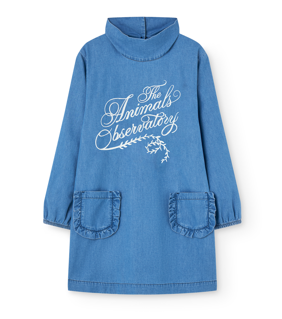 Dragon Denim Kid Dress - Dusty Blue