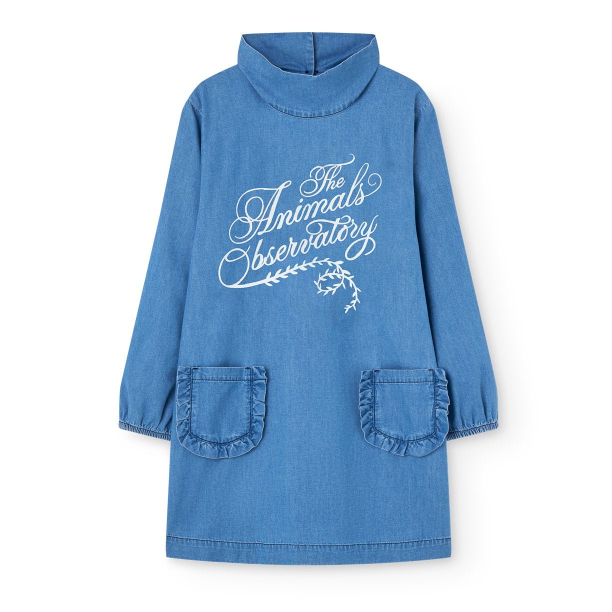 Dragon Denim Kid Dress - Dusty Blue