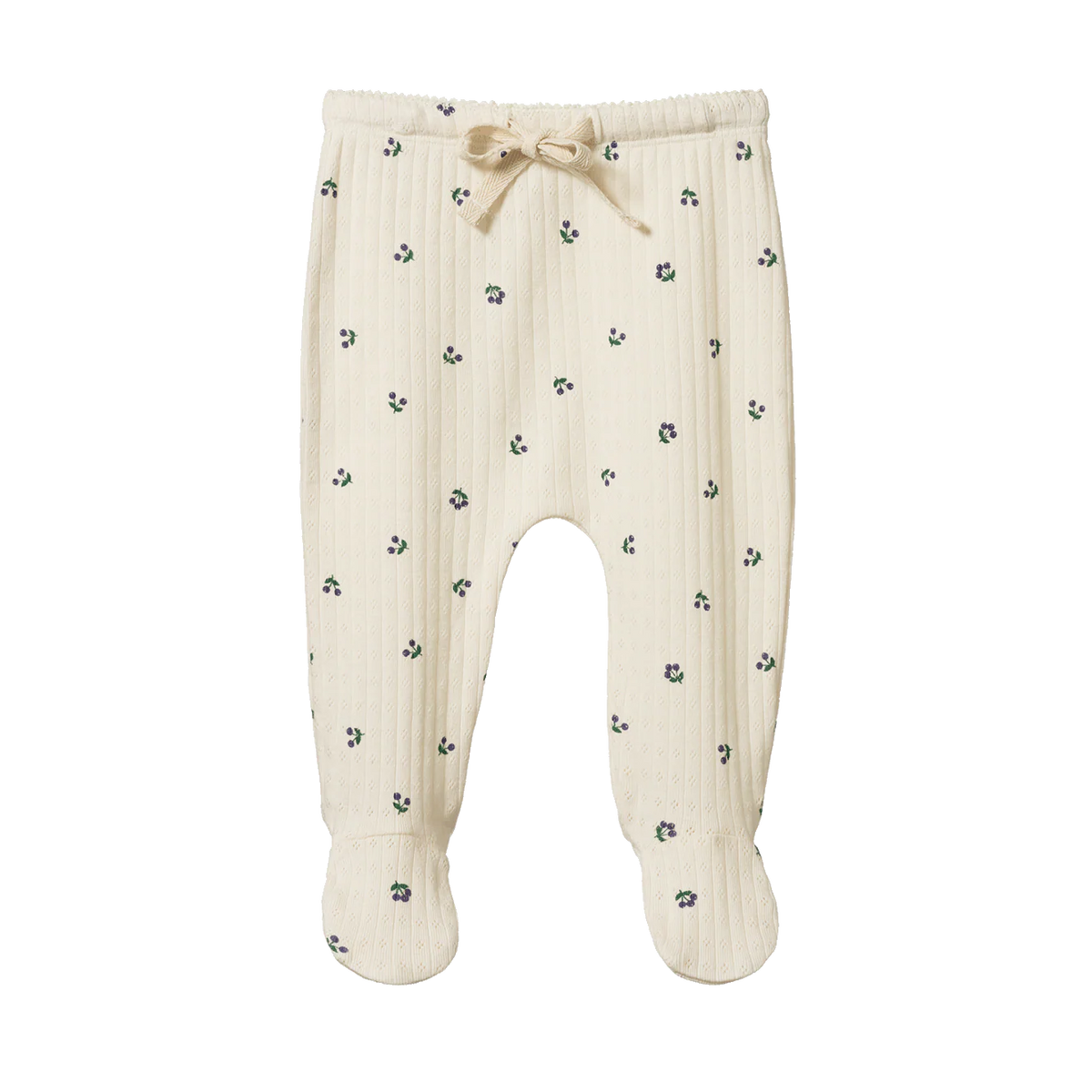 Footed Rompers Pointelle - Winter Berry Print