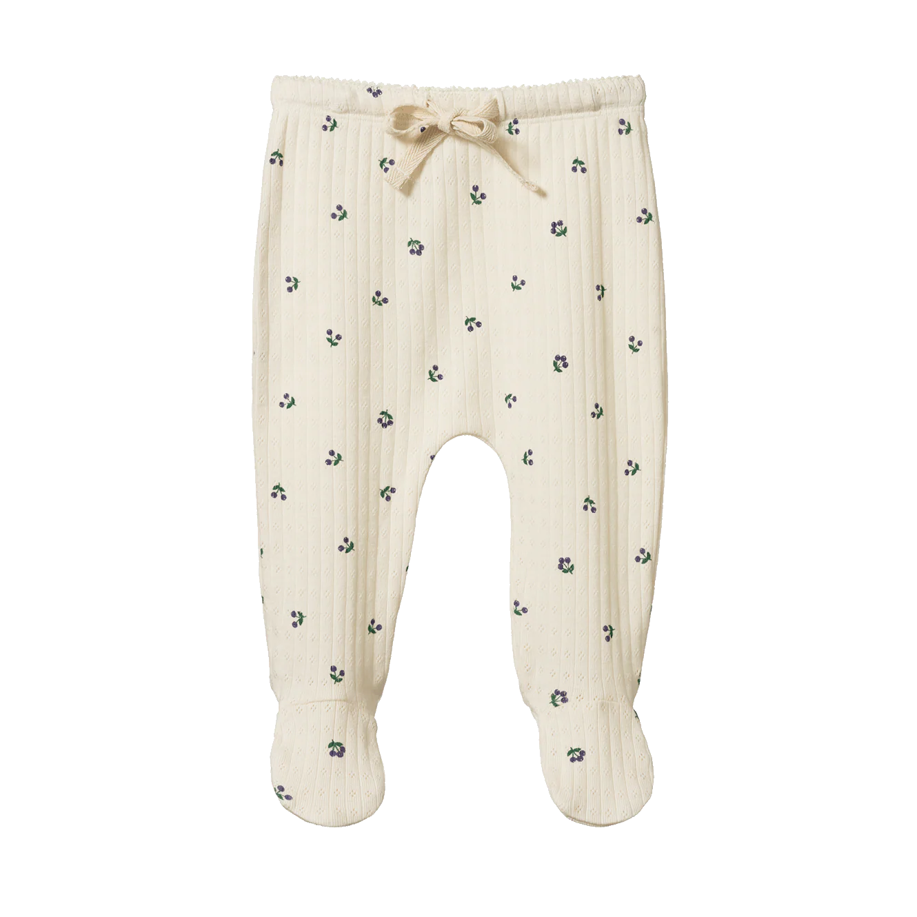 Footed Rompers Pointelle - Winter Berry Print