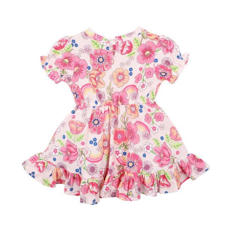 Retro Rainbow Print Dress