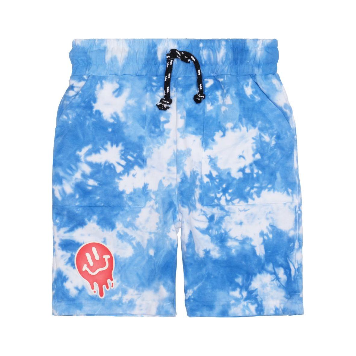 Drippin in Smiles Blue Tie-Dye Shorts