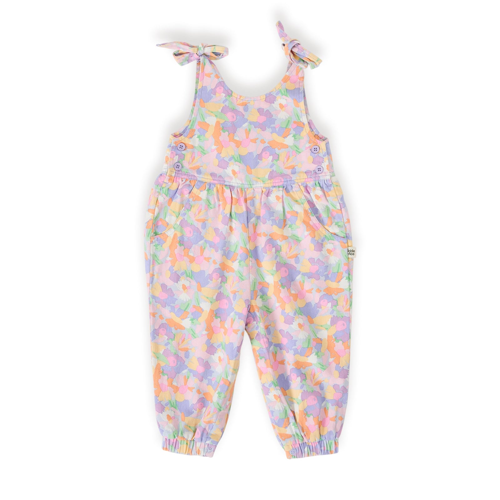 Pastel Bouquet Tiffany Tie Overalls
