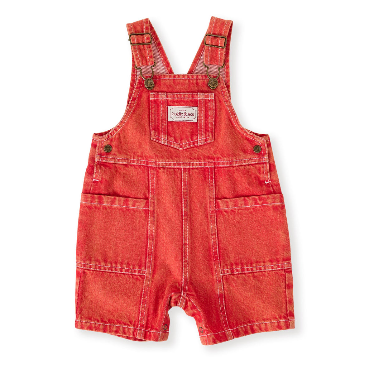 James Vintage Washed Denim Pocket Overalls