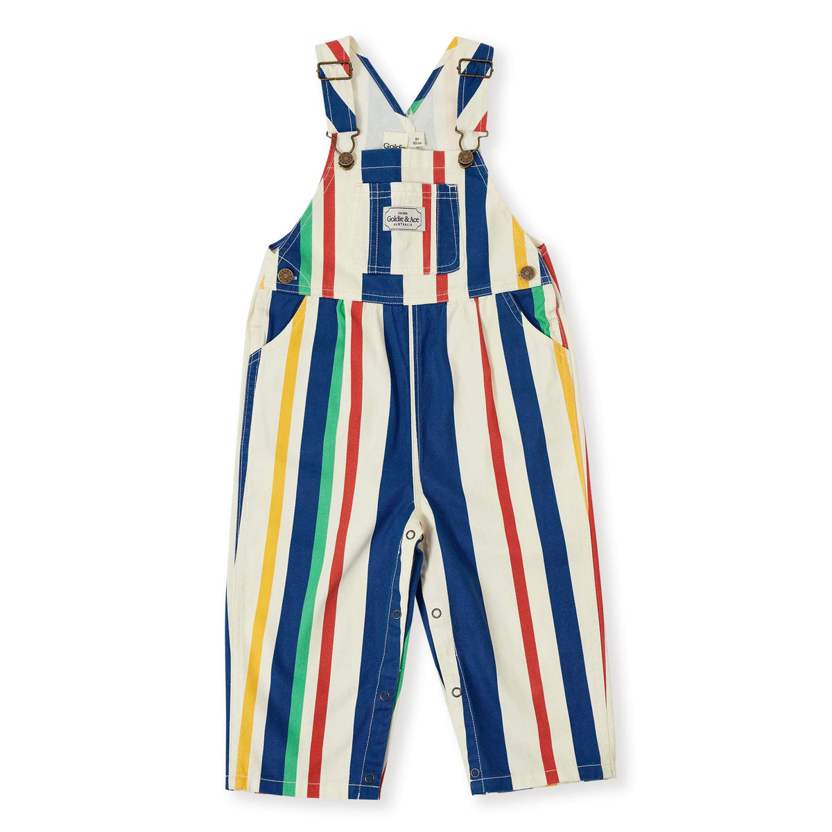 90'S Bold Stripe Austin Denim Overalls
