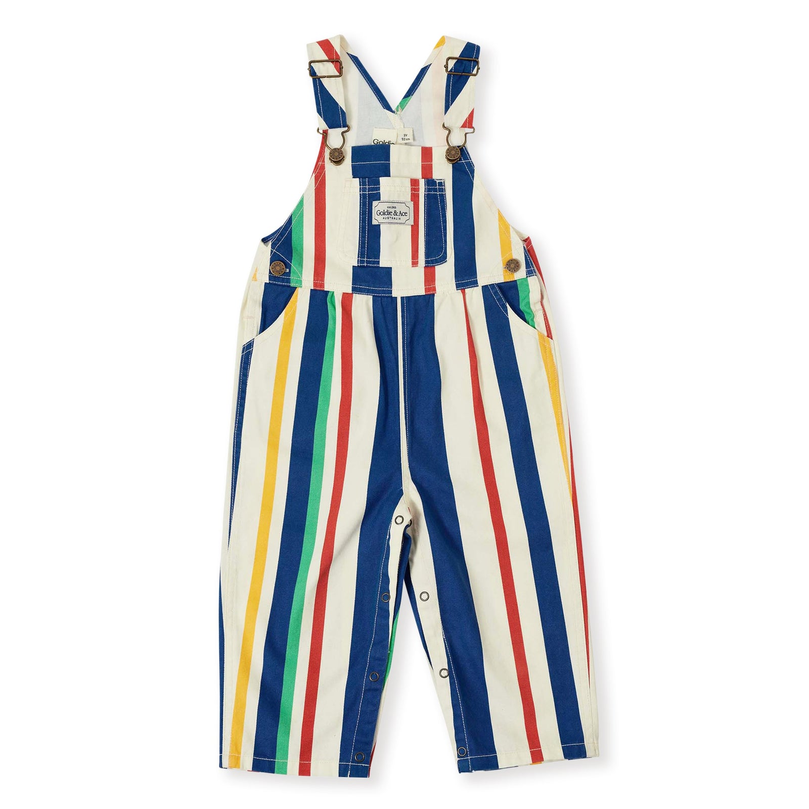 90'S Bold Stripe Austin Denim Overalls