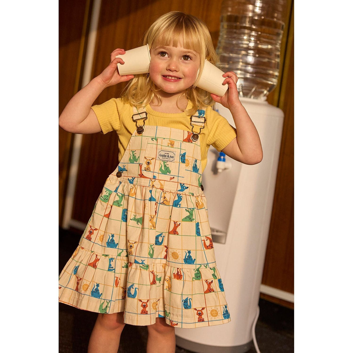Hopscotch Tully Tiered Pinafore Dress