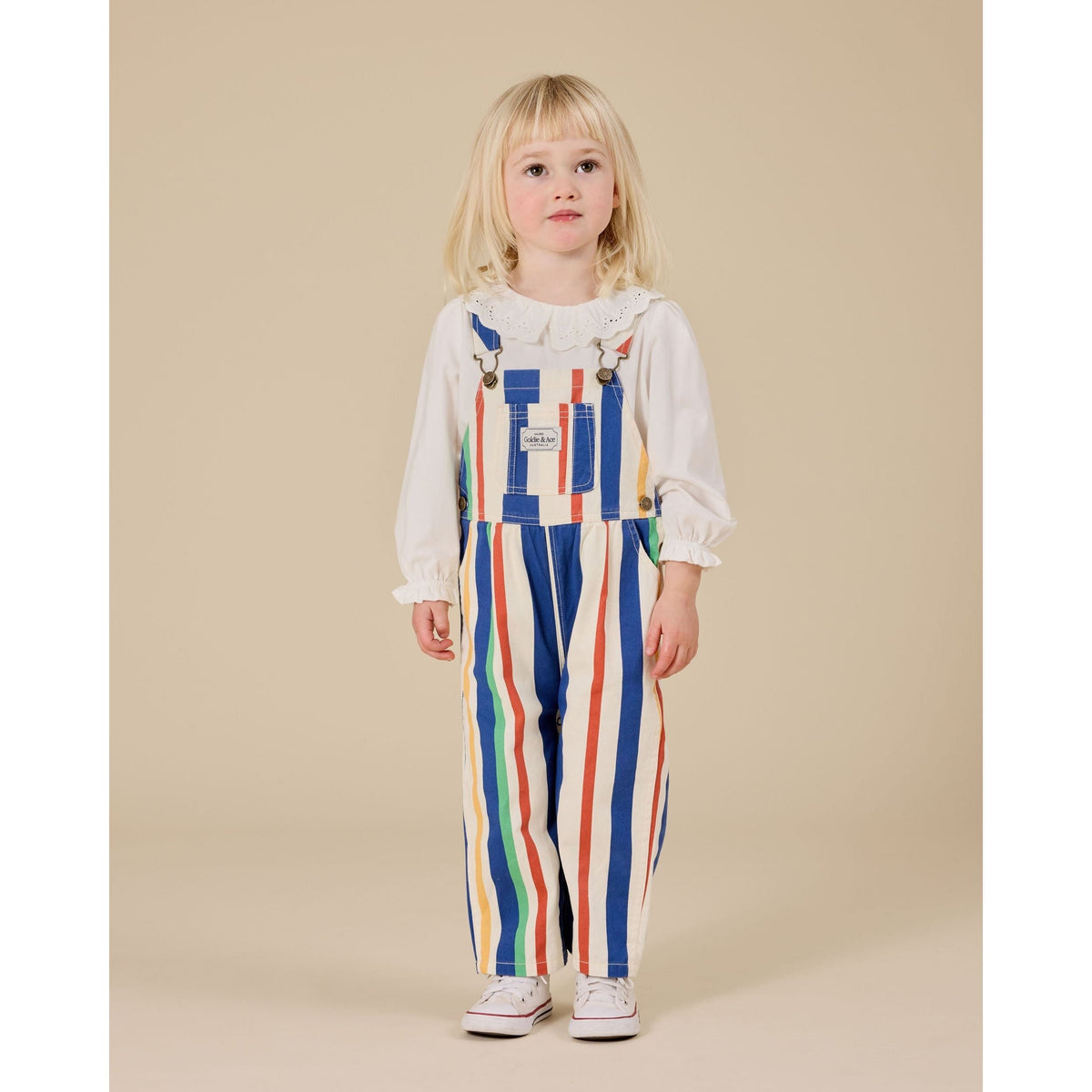 90'S Bold Stripe Austin Denim Overalls