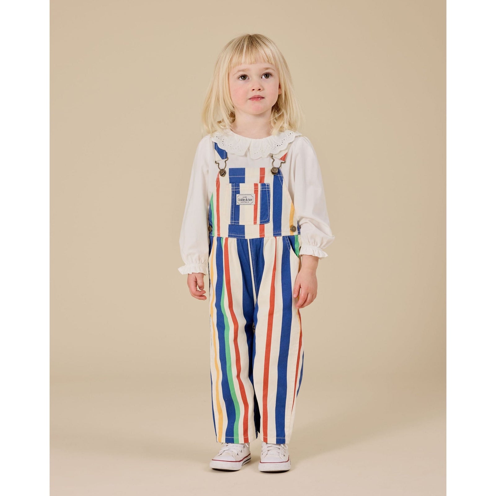 90'S Bold Stripe Austin Denim Overalls