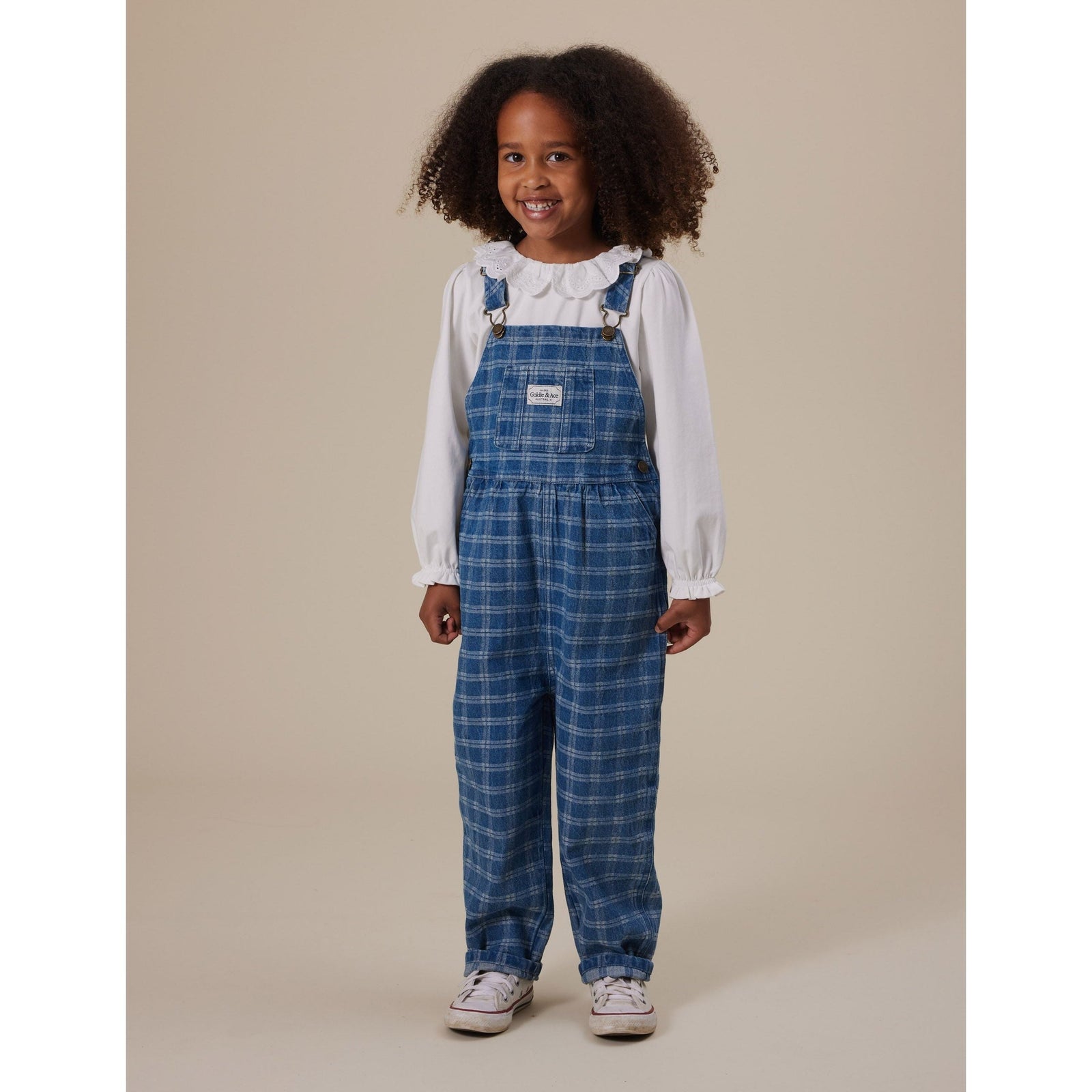 Austin Denim Check Overalls