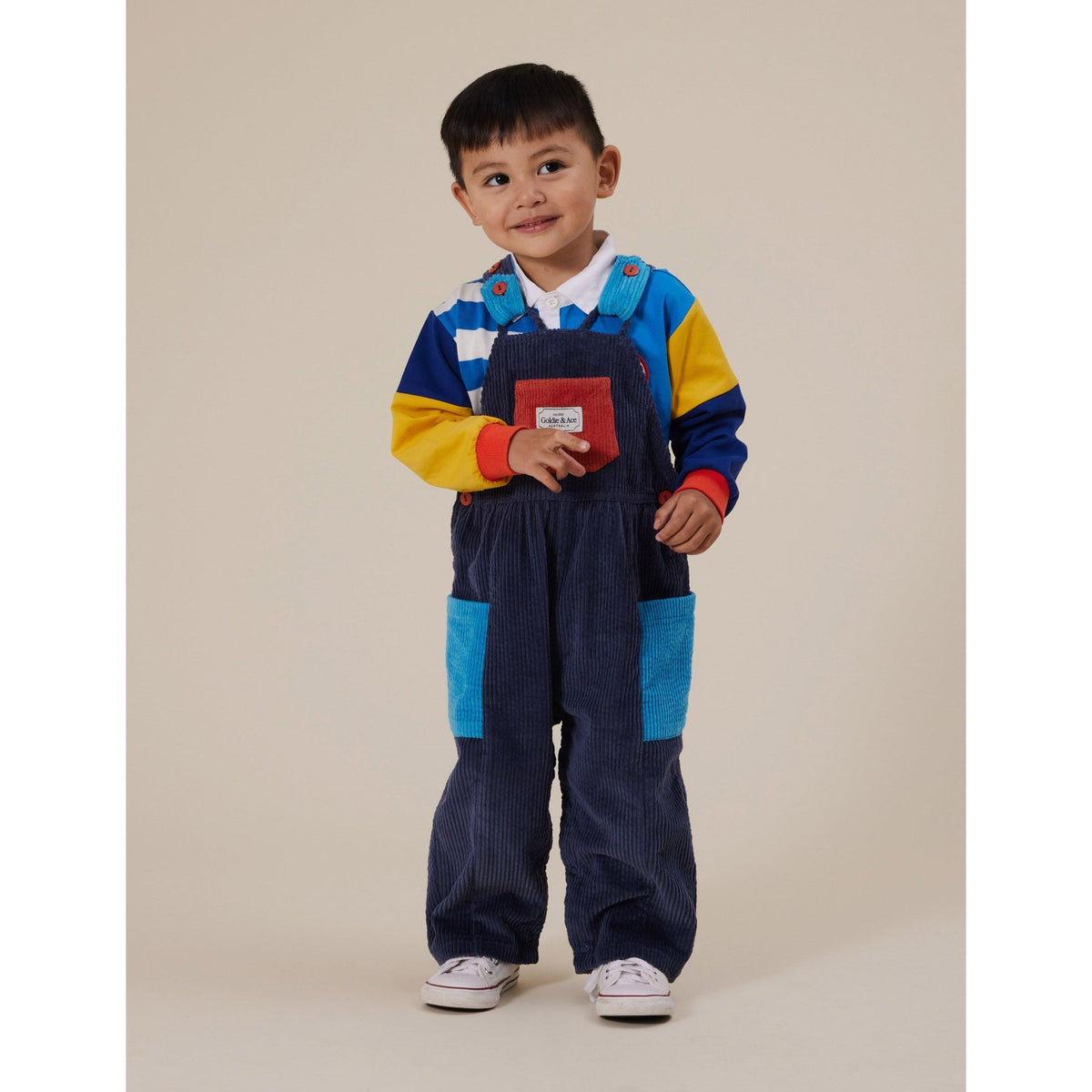 Sammy Corduroy Colour Block Overalls