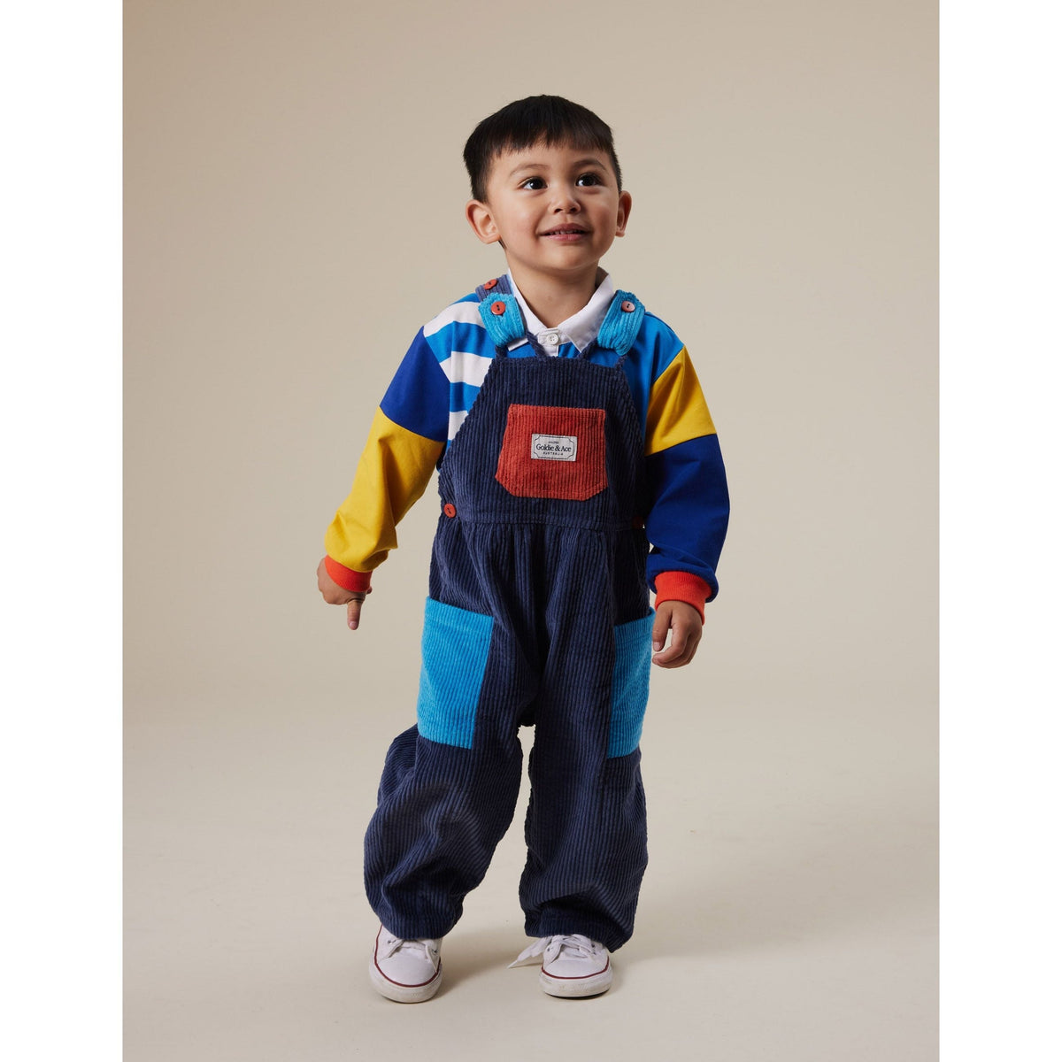 Sammy Corduroy Colour Block Overalls