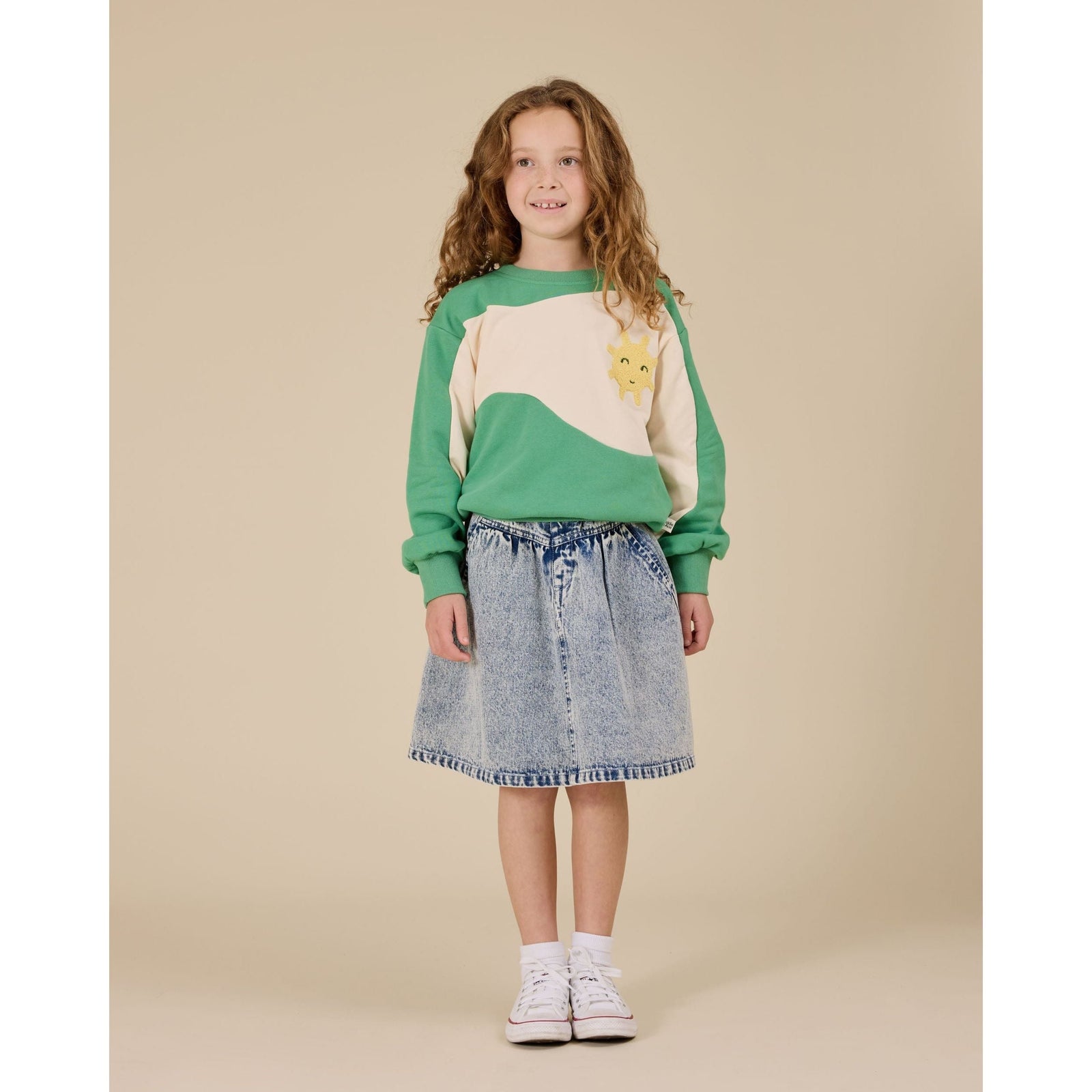 Sunshine Piped Panel Sweatshirt