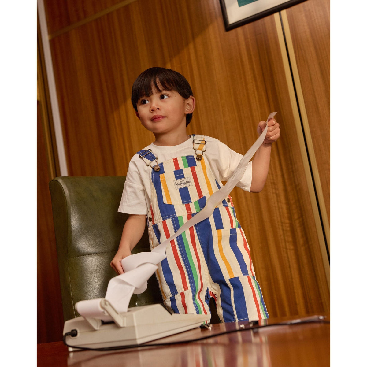 90S Bold Stripe James Denim Pocket Overalls