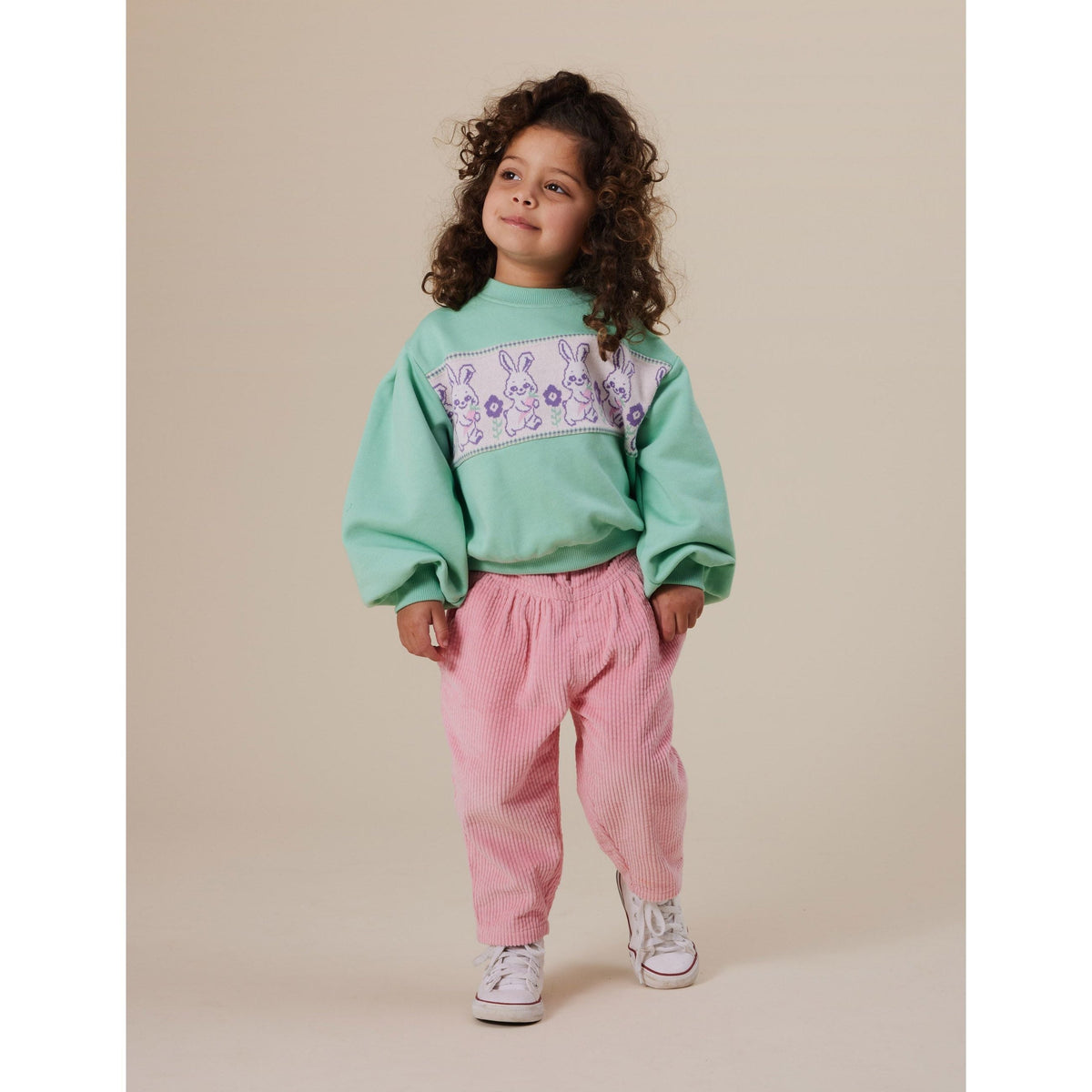 Hazel Puff Sleeve Bunny Sweater Mint