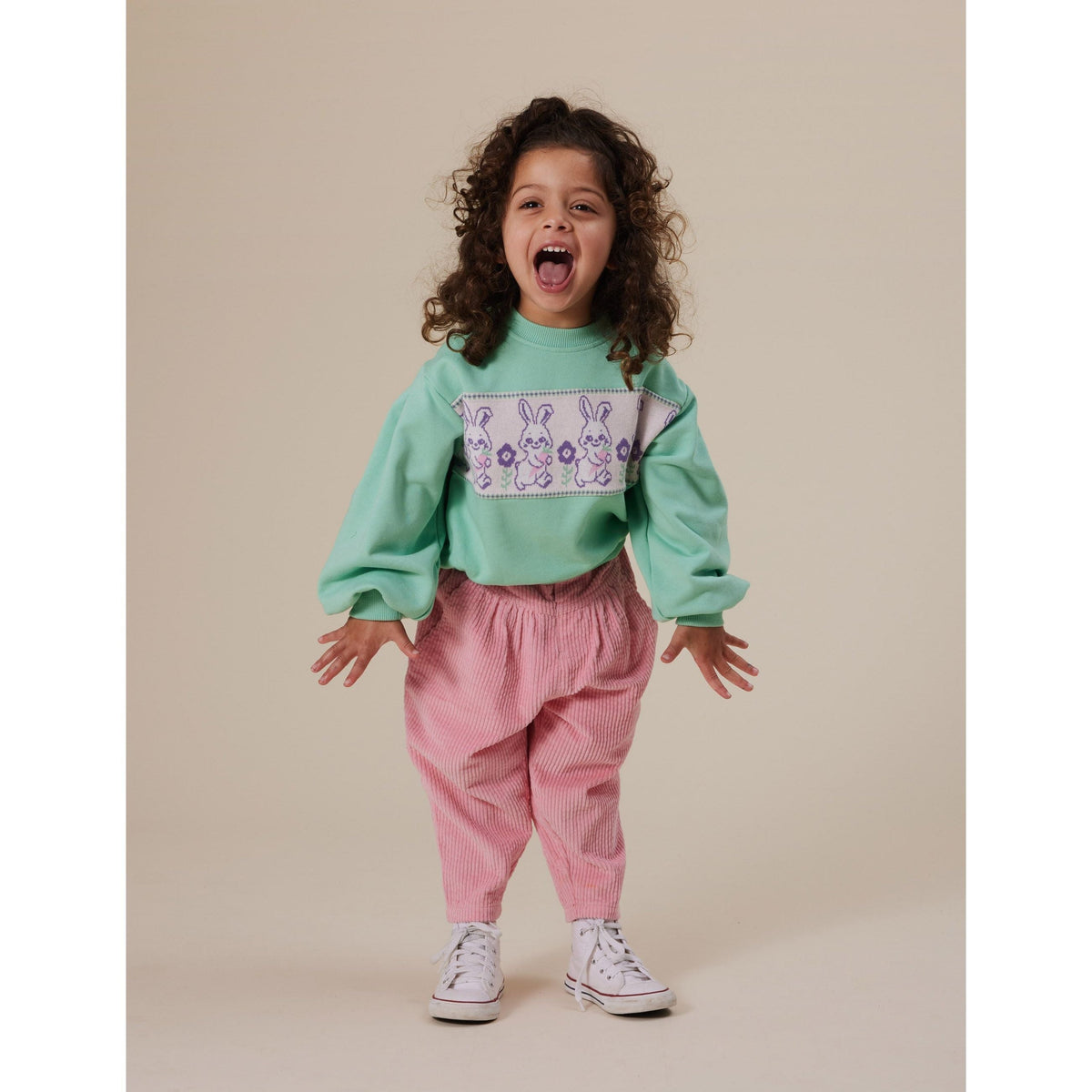 Hazel Puff Sleeve Bunny Sweater Mint