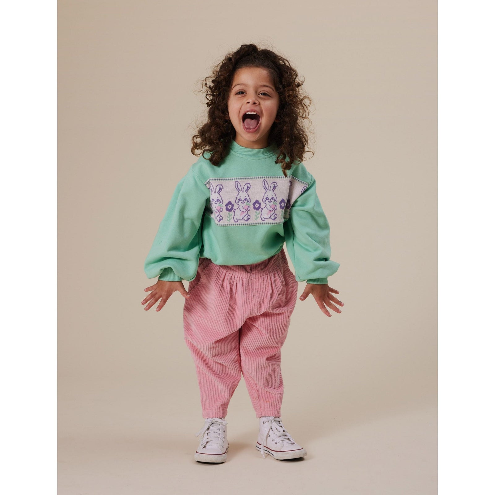 Hazel Puff Sleeve Bunny Sweater Mint