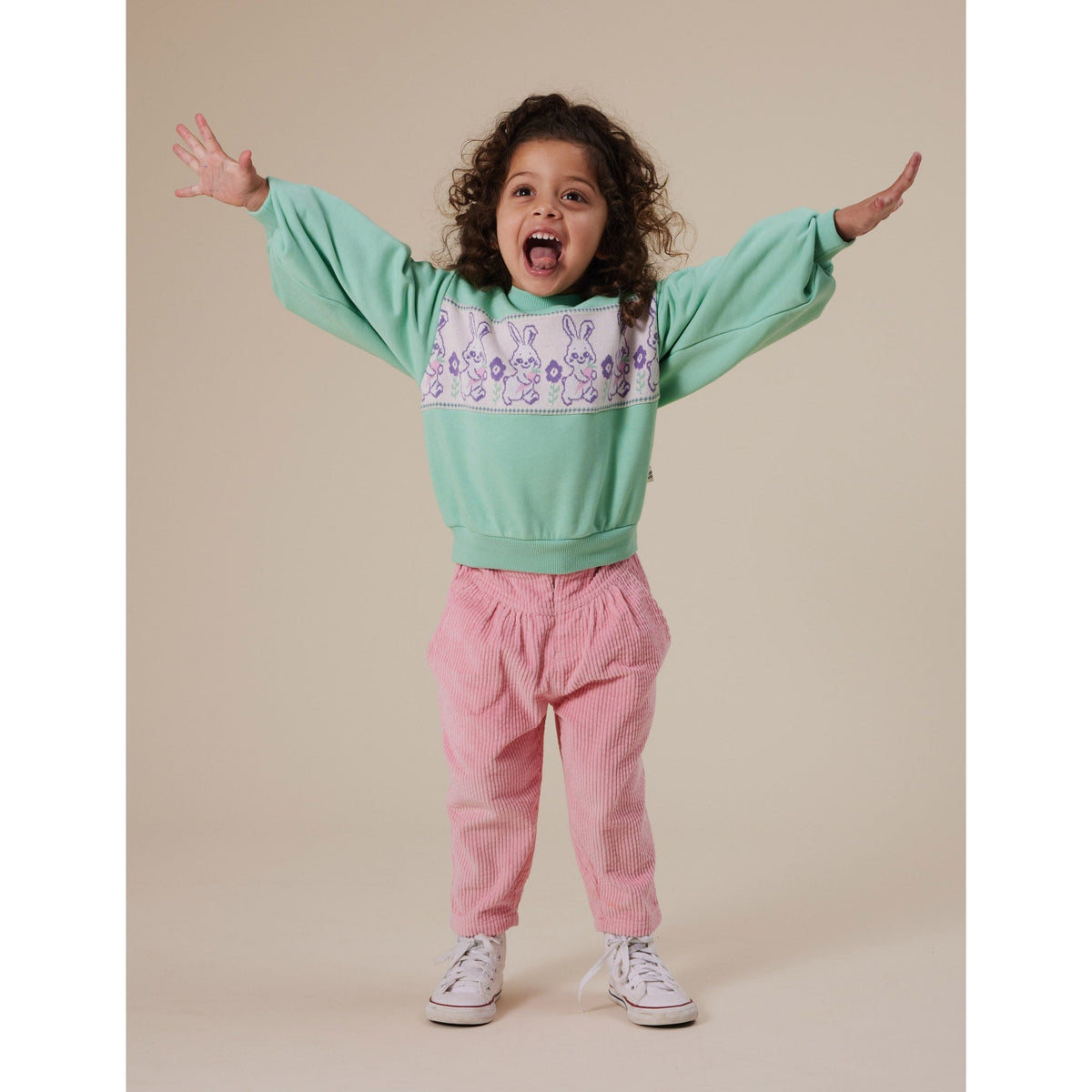 Hazel Puff Sleeve Bunny Sweater Mint