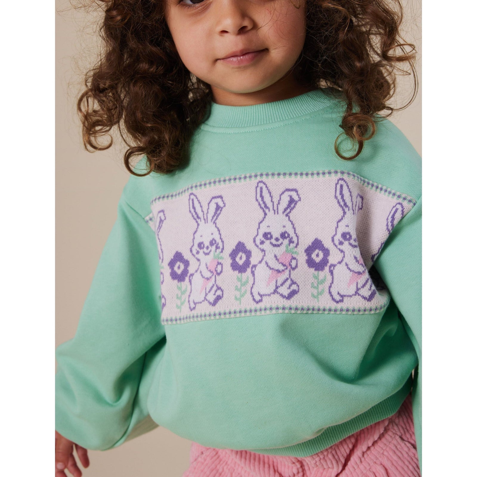 Hazel Puff Sleeve Bunny Sweater Mint