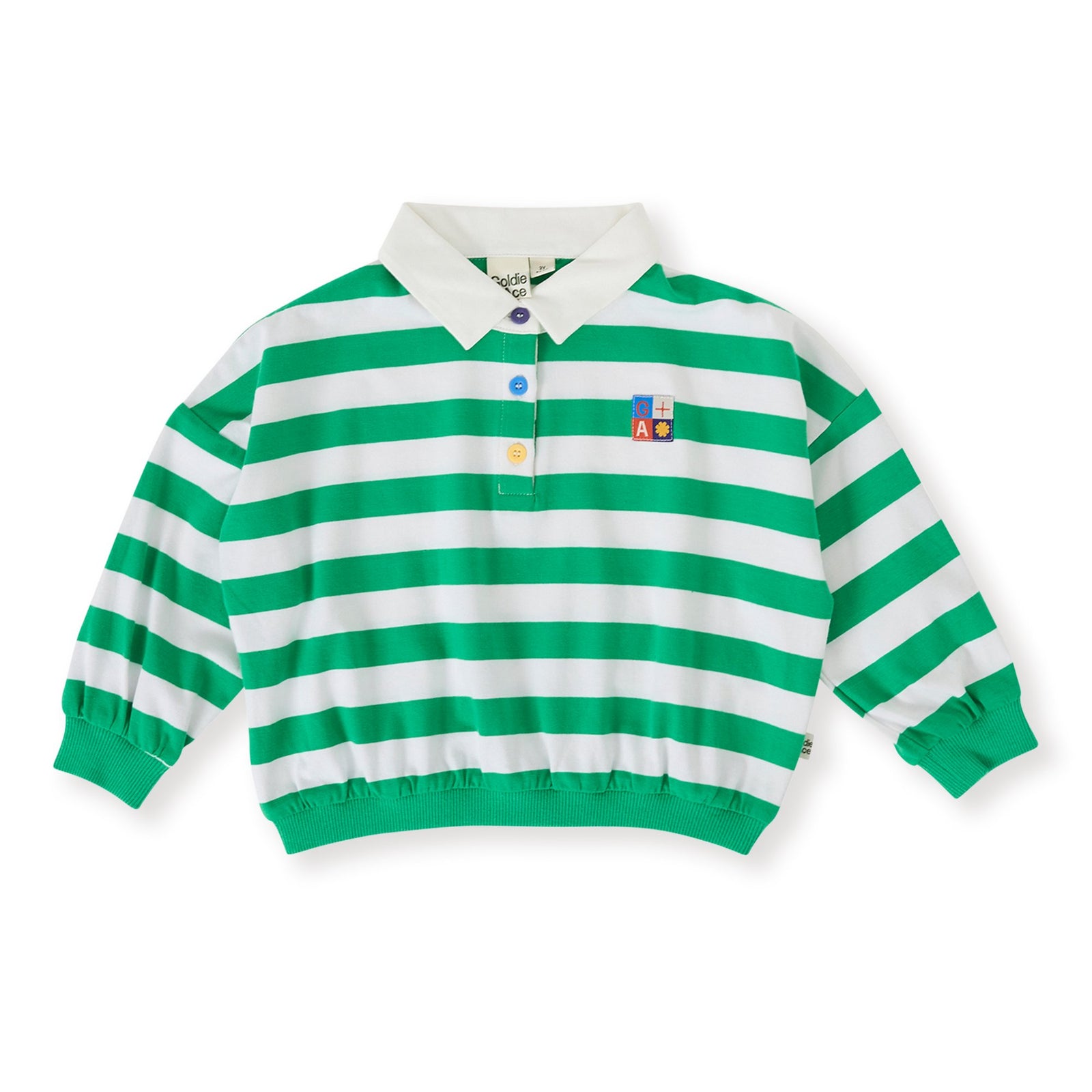 Wide Stripe Relaxed Rugby Sweat Top