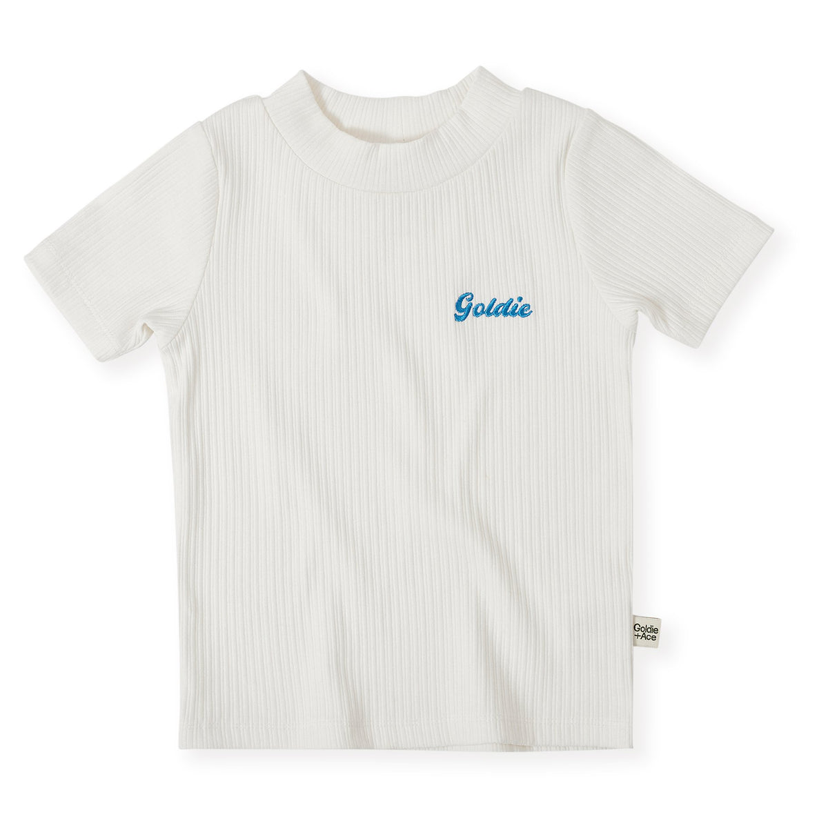 Embroidered Rib T-Shirt White