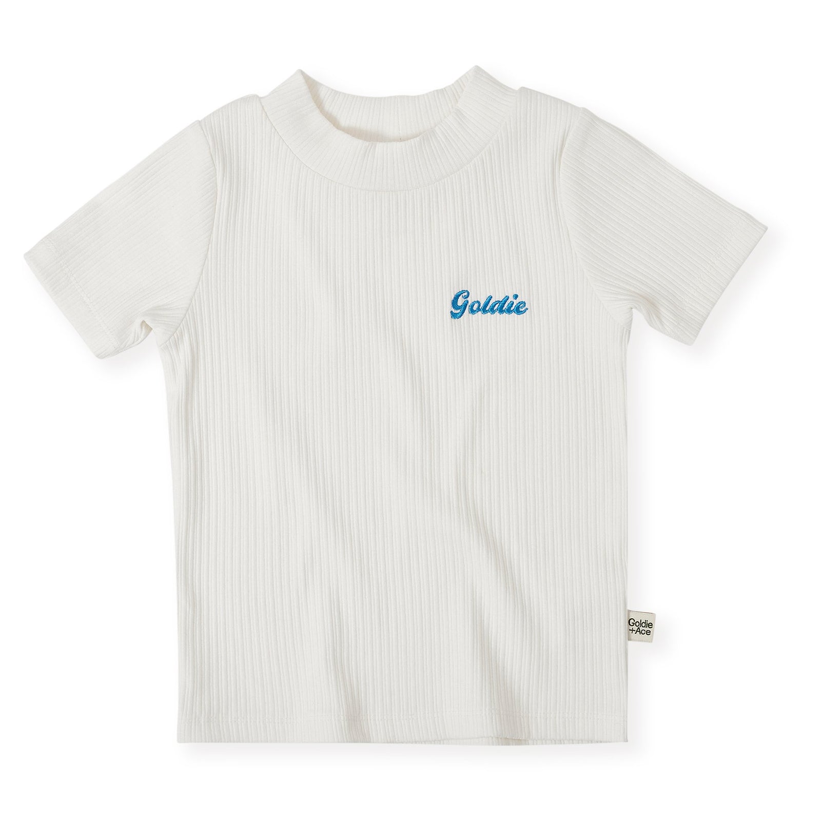 Embroidered Rib T-Shirt White